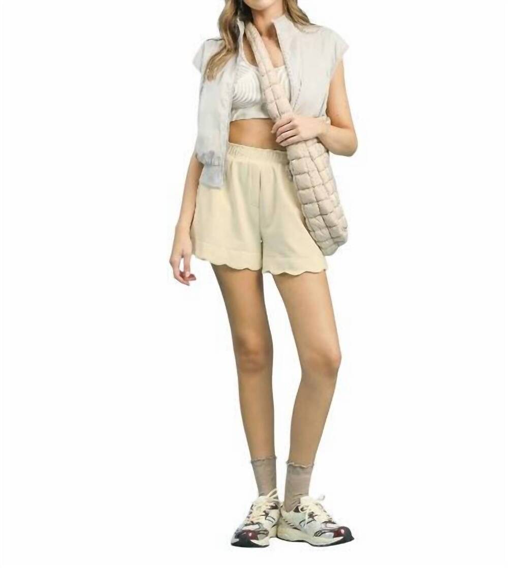 NEW UMGEE high waist pull on shorts in ecru